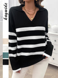 Dili Vacation Leisure Wind Striped Long-Sleeved Women's Sweater Women's Dresses Spring/Summer 2025