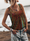 2025 New Summer Women's Fashion Sleek Design U Collar Vest Exquisite Niche Sleeveless Top