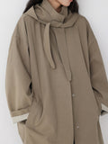 'Createtstone Latte' Removable Hooded Short Windshietold Autumn And Winter Loose Short Coat Southeast Asia