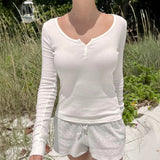 Dili Fashion Simple Style Long Sleeve Solid Color Back Shirt T-Shirt Women's Clothing 2025 Autumn And Winter