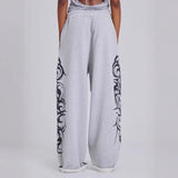 New Retro Print Trousers Men's And Women's High Street Design Trousers 68HZ