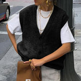 Dili Casual Simple Button Vest Vest Wool Women's Clothing 2025 Autumn And Winter