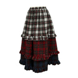 Vintage Lace Lace Gradient Half-Dress Girl Y2K New Casual Cake Skirt Itself Long Skirt Tide 68HZ