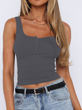 Dili Y2K Hottie Style Button With Vest T-Shirt Vest Women's Clothing 2025 Spring And Summer