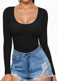 2025 Women's Low Round Collar Long Sleeve Sextender T-Shirt T-Shirt