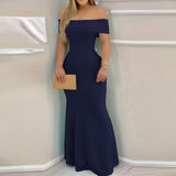 Dili 2025 Spring And Summer Temperament Famous Wind Pure Color High Waist Repair Evening Dress Dress Dress Women's Dress