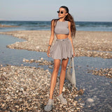 2025 Summer New Women's Fashion Holiday Sexy Vest Half Skirt Casual Two-Piece Suit Woman