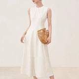 Early Spring New Long Dress Light Dress Series Vertical Dress Type Round-Neck Sleeveless Slim Elegant Dress