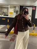 Spring And Autumn 2025 New Fashion Spoon Leather Short Coat Leisure Style High Sense