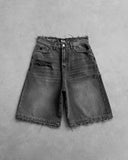 Vintage Trendy Denim Shorts Men's High Street Embroidered Five-Point Trousers Loose Trousers 68HZ