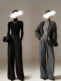 Trousers Trousers Trousers Grinding Bottom Without Ironing Temperament Up High Waist Broad Leg Pants Length Trousers Women