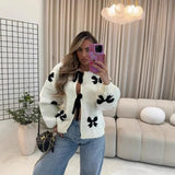 Ins New Bow Sweater Y2k Autumn And Winter New Net Red Casual Long-Sleeved Knitted Shirt Jacket Tide 68HZ