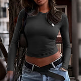 Dili Y2K Hot Girl Style Solid Long-Sleeved Vest T-Shirt Women's Clothing 2025 Autumn And Winter