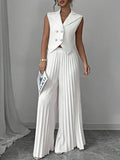 2025 Women's New Fashion Fashion Vest 100-Folded Skirt Pants Two Sets Of Trousers Set Women