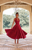 New V-Neck Hanging Neck Sleeveless Tie With Waist Holiday Dress Dress Long High Dress Skirt 68HZ